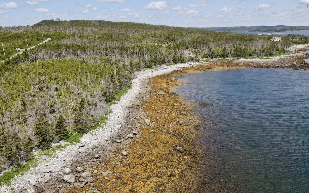 Aerial view of a large body of water